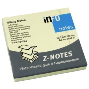 Global Notes inFO Blocco Z-Notes da 100 foglietti adesivi 75 x 75 mm - Piegato a Z - Certificazione FSC - Colore giallo